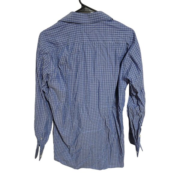 Tommy Hilfiger Button Front Shirt Mens Size Medium Blue Plaid Long Sleeve - Picture 2 of 4